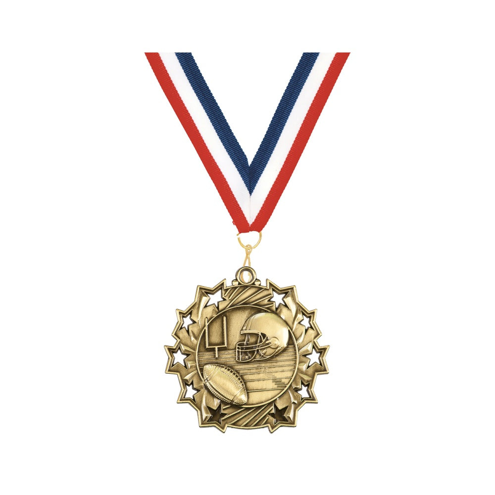 Personalized Football Team Medals, Football Player Medallions with Neck Ribbon, Football Player Awards for Players and Coaches