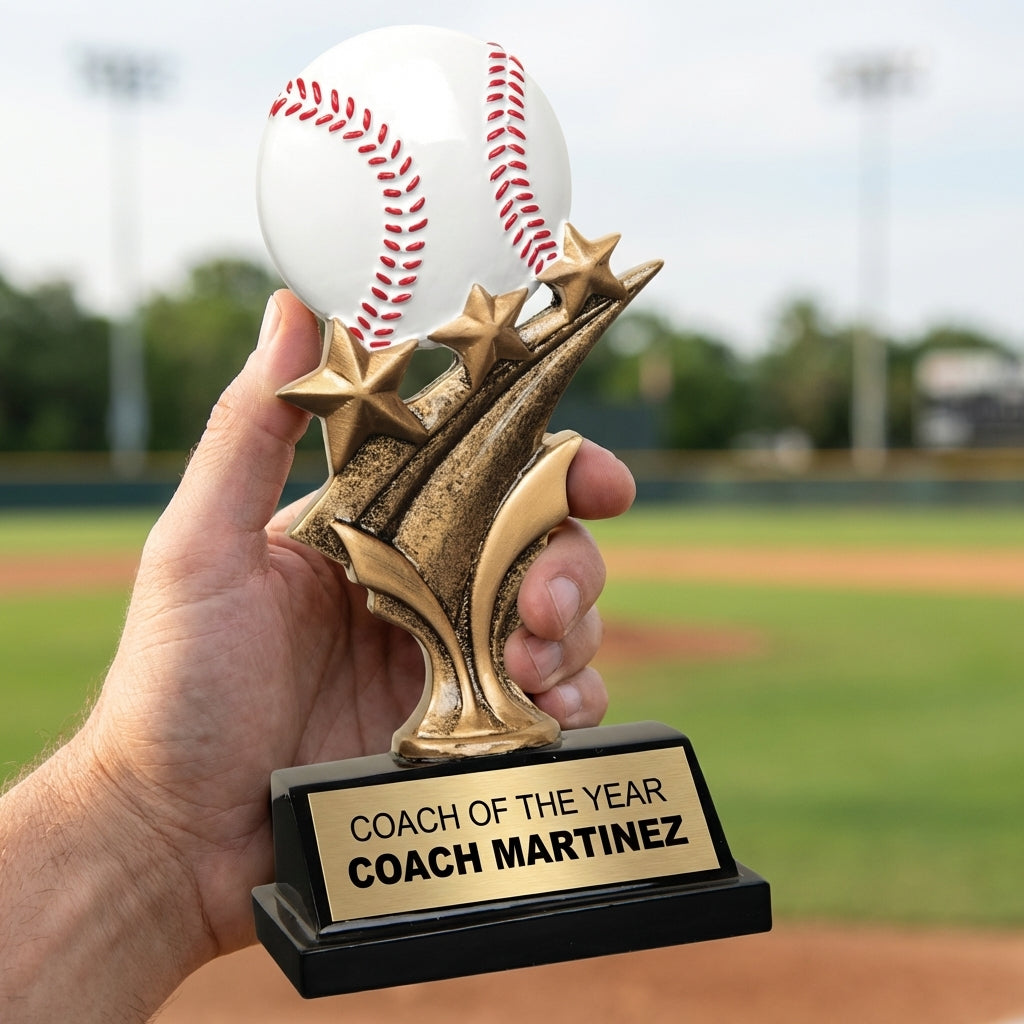 Personalized Sports Trophy 5.5" - Custom Engraved TS for Team, Coach & MVP - View 5