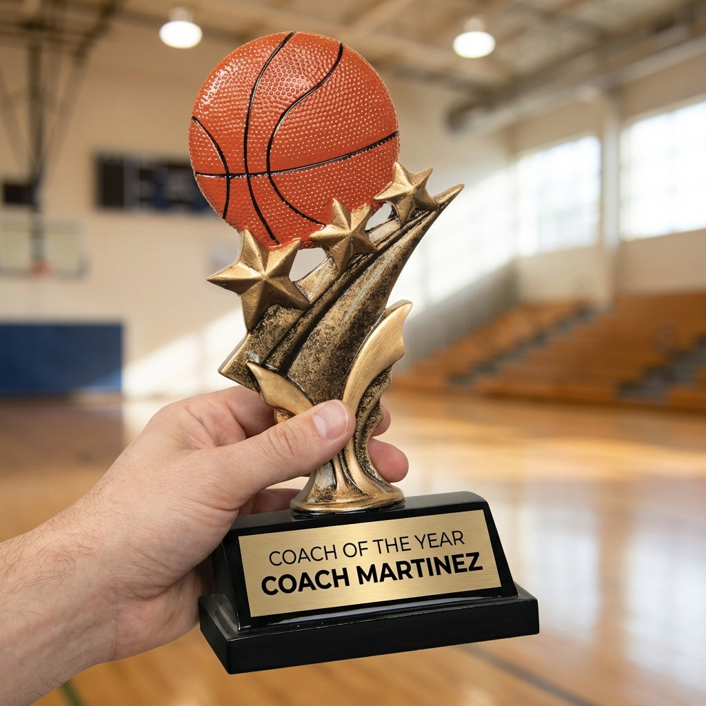 Personalized Sports Trophy 5.5" - Custom Engraved TS for Team, Coach & MVP - View 5