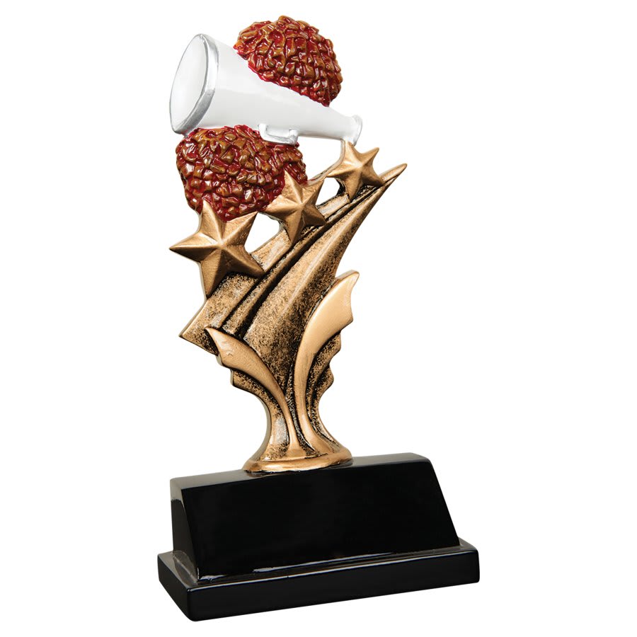 Personalized Cheer Trophy 5.5" - Custom Engraved TS for Team, Coach & MVP - View 1