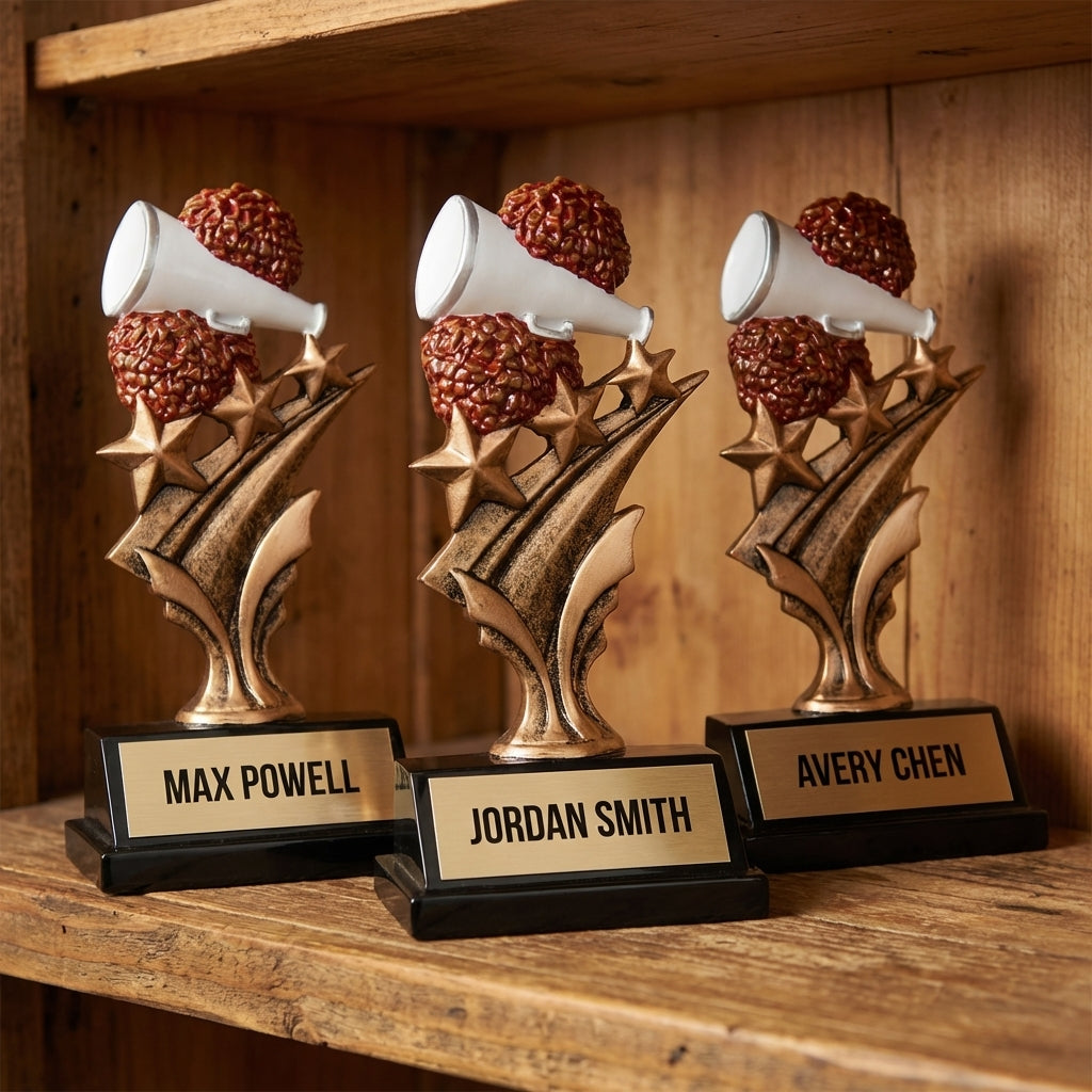 Personalized Cheer Trophy 5.5" - Custom Engraved TS for Team, Coach & MVP - View 4