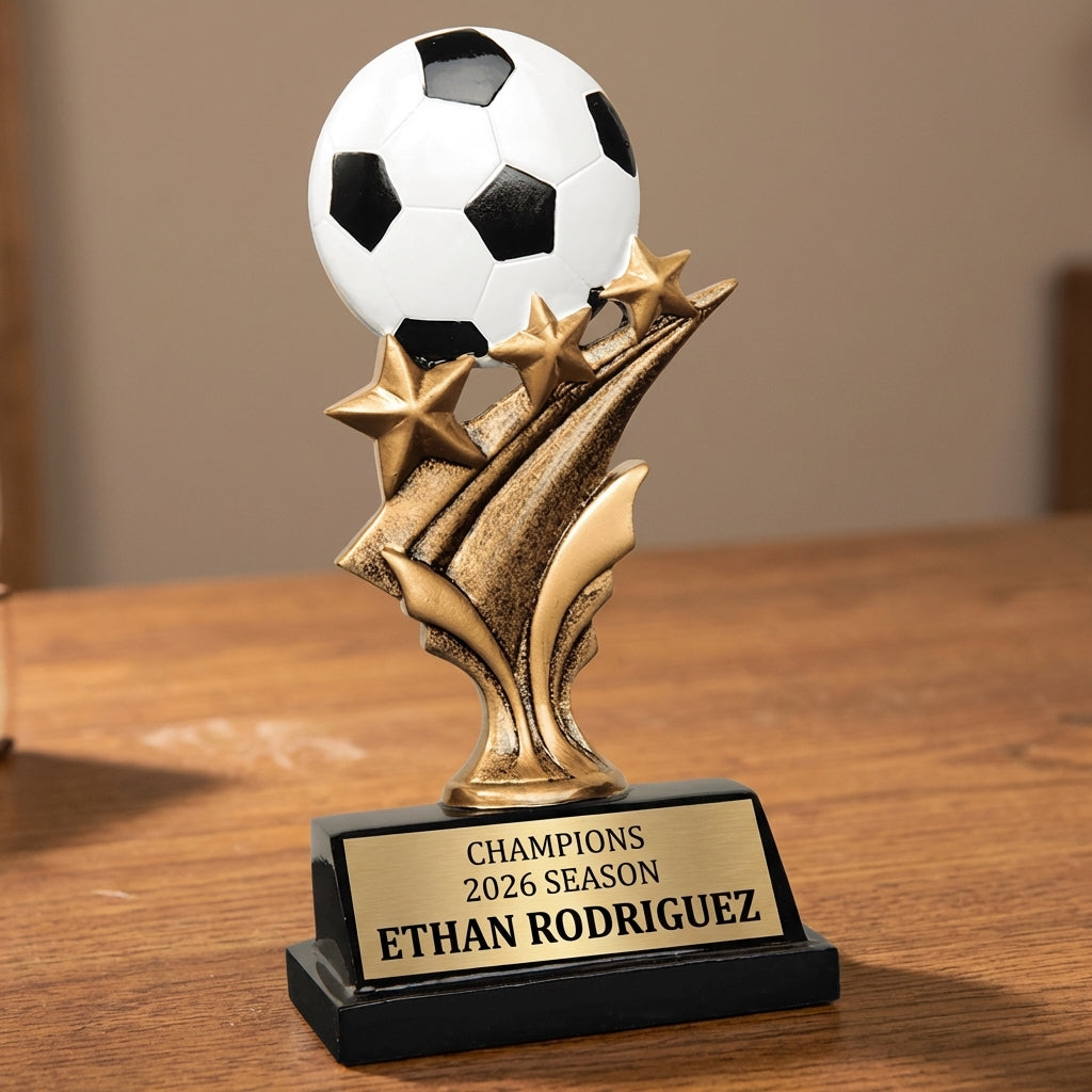 Personalized Soccer Trophy 5.5" - Custom Engraved TS for Team, Coach & MVP - View 2