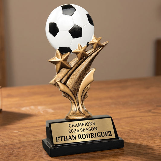 Personalized Soccer Trophy 5.5" - Custom Engraved TS for Team, Coach & MVP - View 2