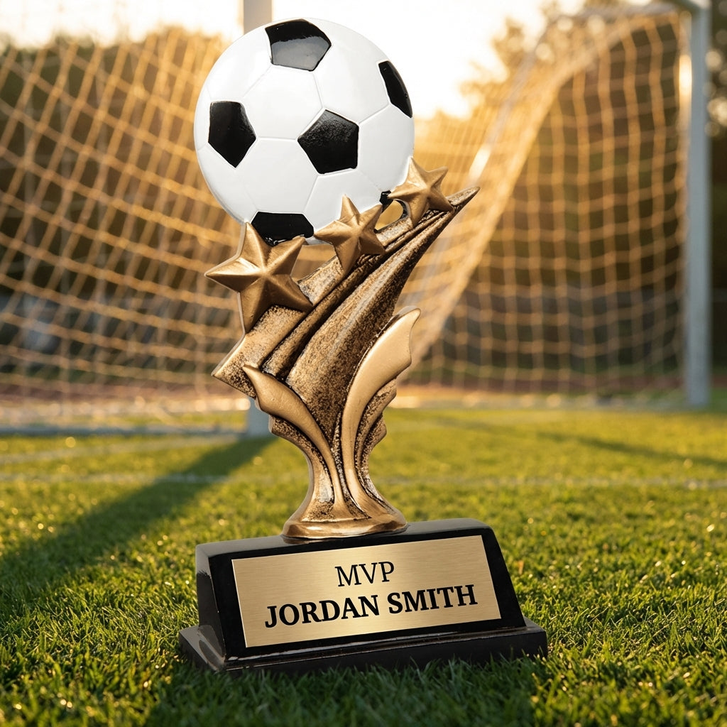 Personalized Soccer Trophy 5.5" - Custom Engraved TS for Team, Coach & MVP - View 3