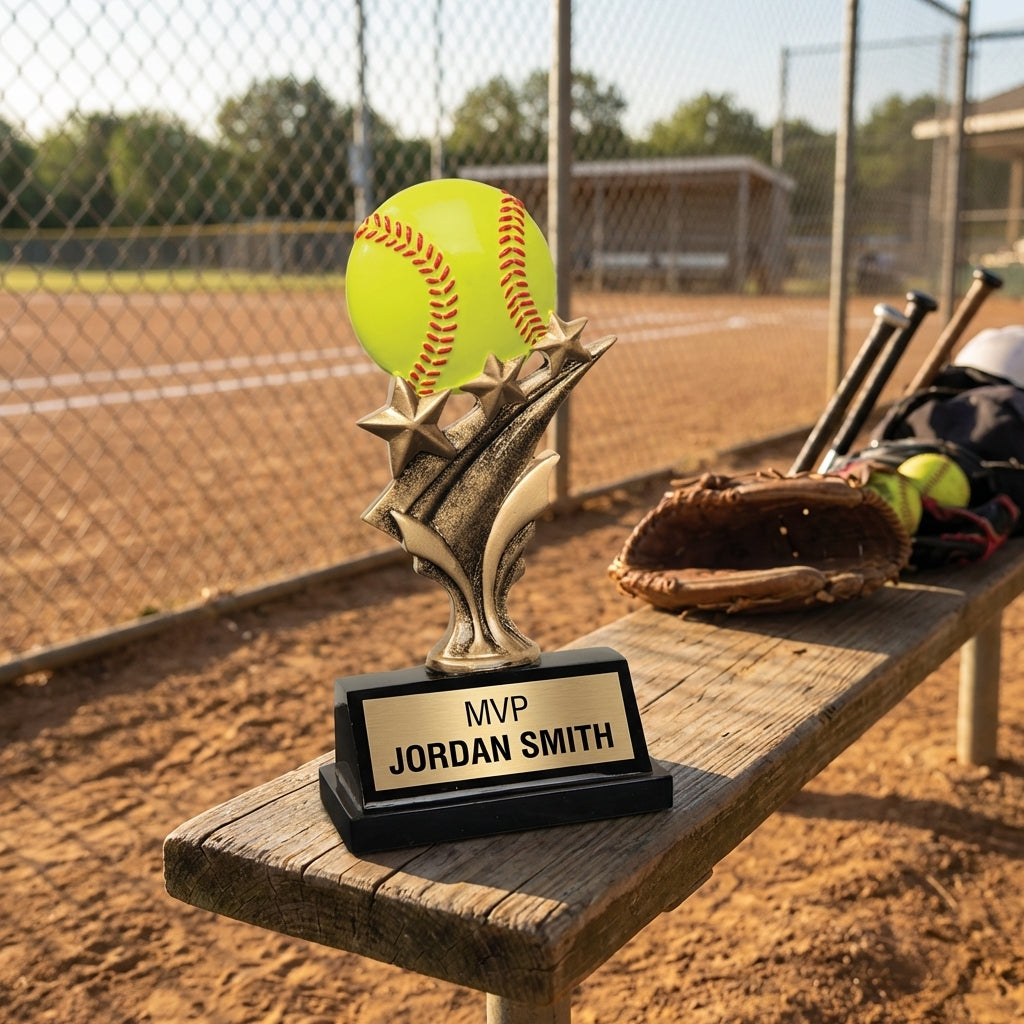 Personalized Sports Trophy 5.5" - Custom Engraved TS for Team, Coach & MVP - View 3