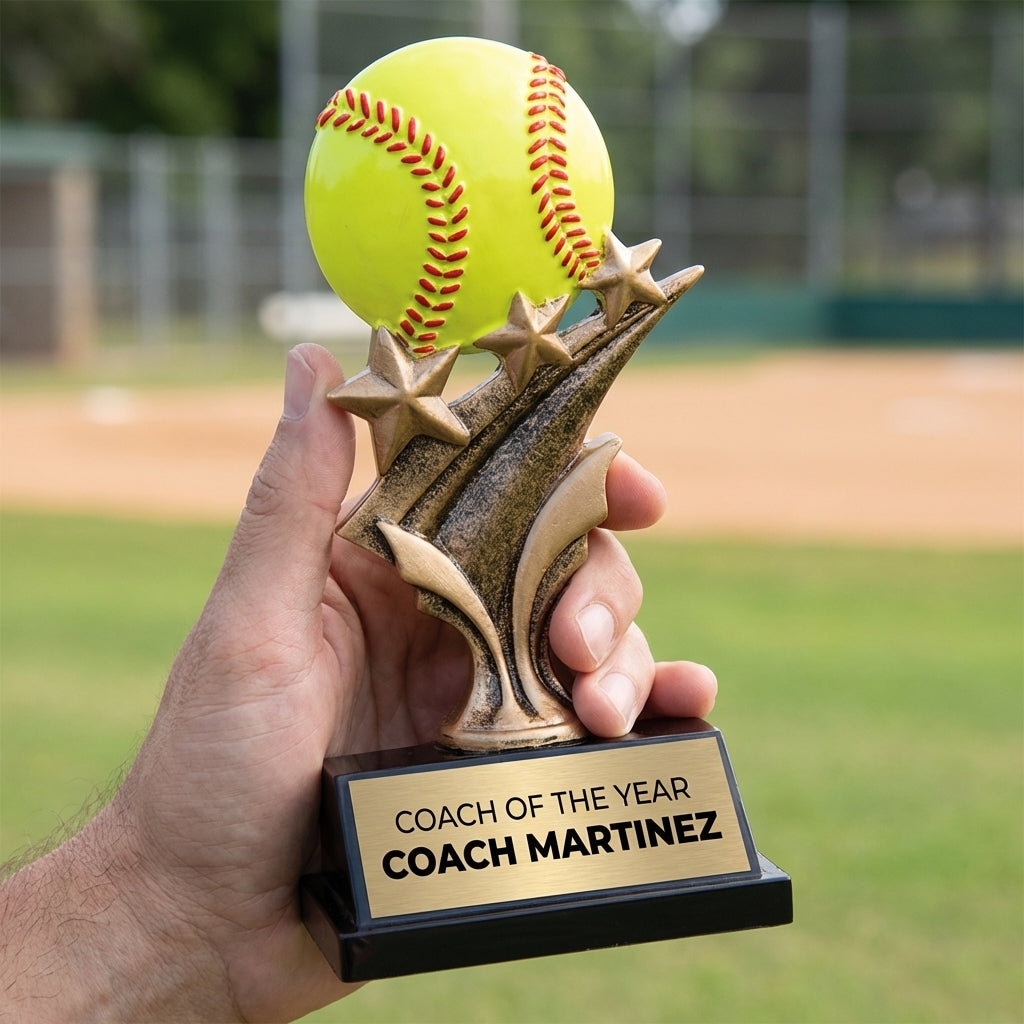 Personalized Sports Trophy 5.5" - Custom Engraved TS for Team, Coach & MVP - View 5