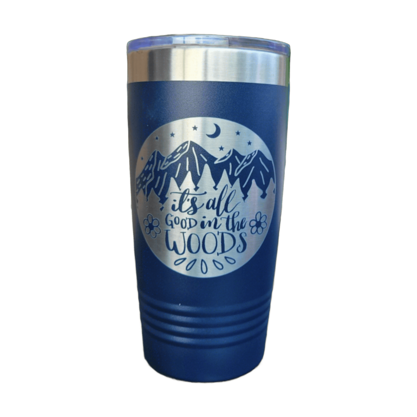 Camping Themed Insulated Tumbler, Engraved 20oz Insulated Tumbler - Hiking Camping Tumbler - It's all good