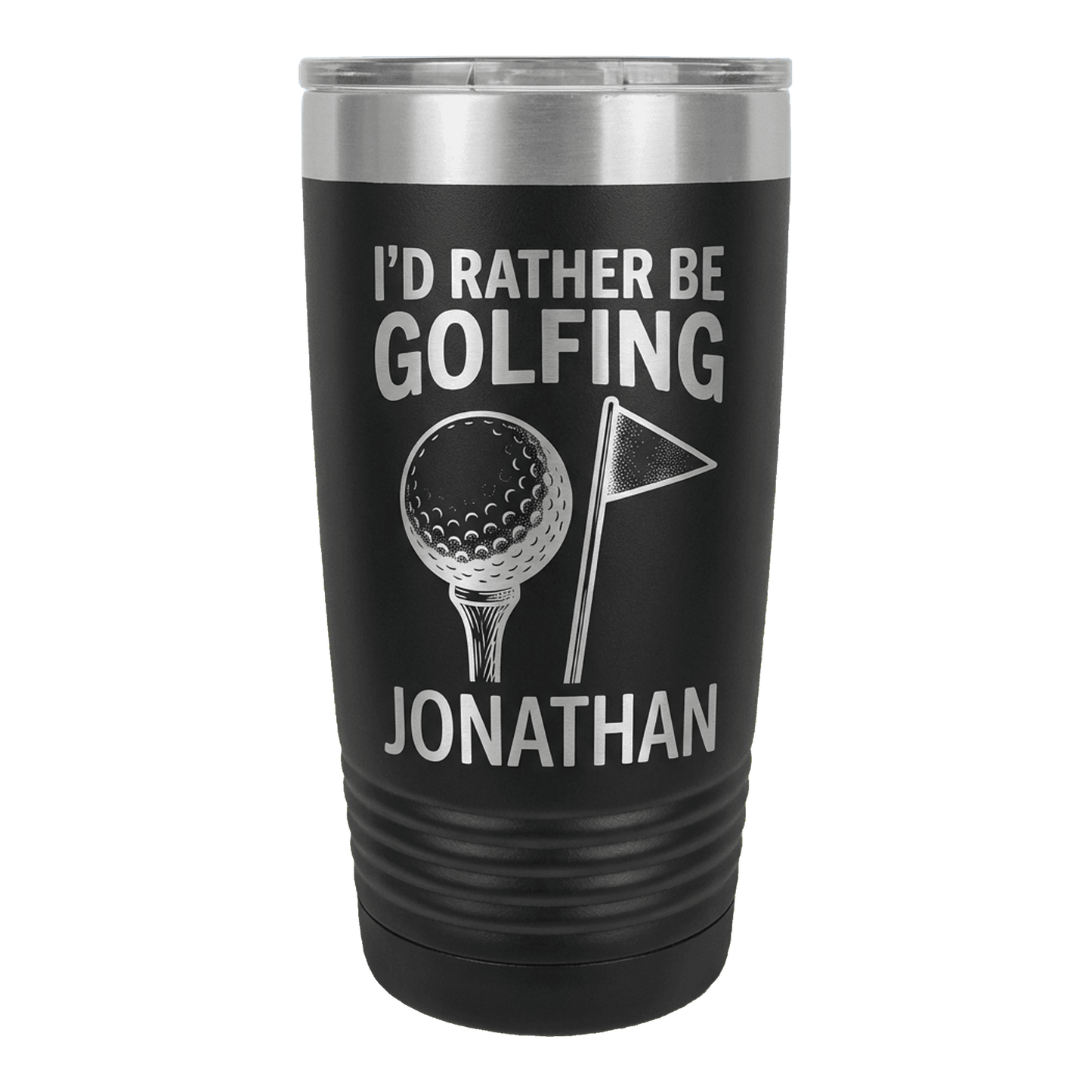 Personalized Golf Tumbler | Golfer Gift for Men Dad | Engraved Stainless Steel Cup | I'd Rather Be Golfing | Custom Name Golf Lover Mug