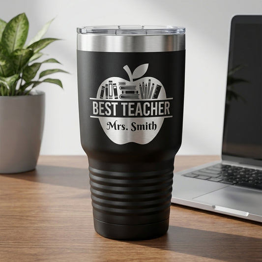 Personalized Teacher Gift Tumbler - Teacher Appreciation - Durable Engraving - Custom Name - View 1
