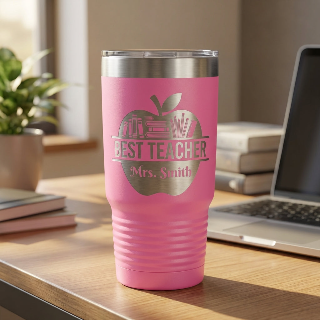 Personalized Teacher Gift Tumbler - Teacher Appreciation - Durable Engraving - Custom Name - View 2
