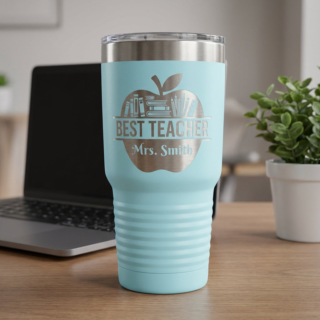Personalized Teacher Gift Tumbler - Teacher Appreciation - Durable Engraving - Custom Name - View 3