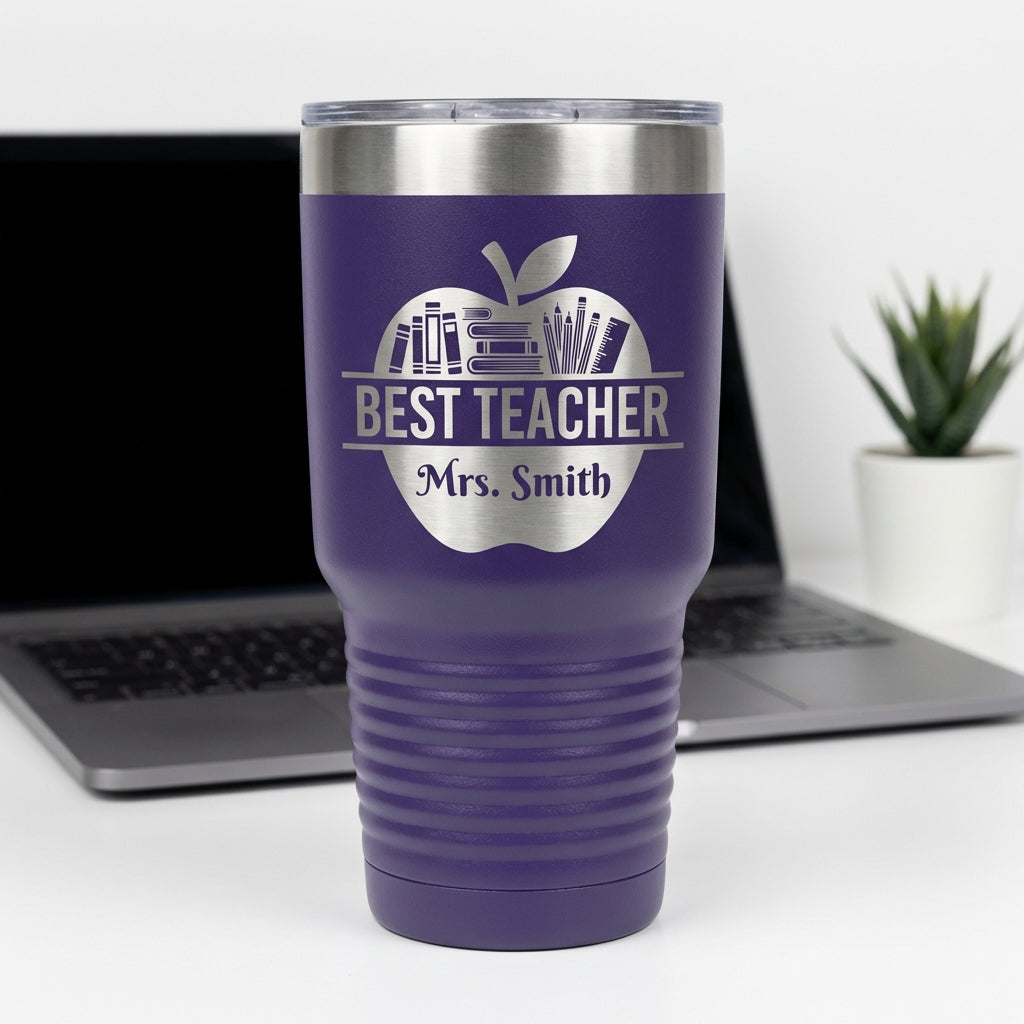 Personalized Teacher Gift Tumbler - Teacher Appreciation - Durable Engraving - Custom Name - View 5