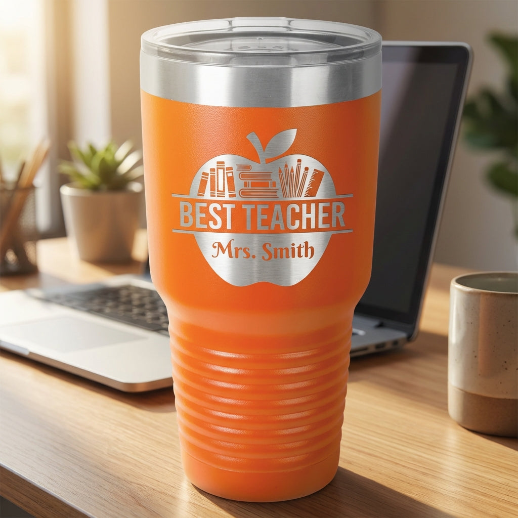 Personalized Teacher Gift Tumbler - Teacher Appreciation - Durable Engraving - Custom Name - View 7