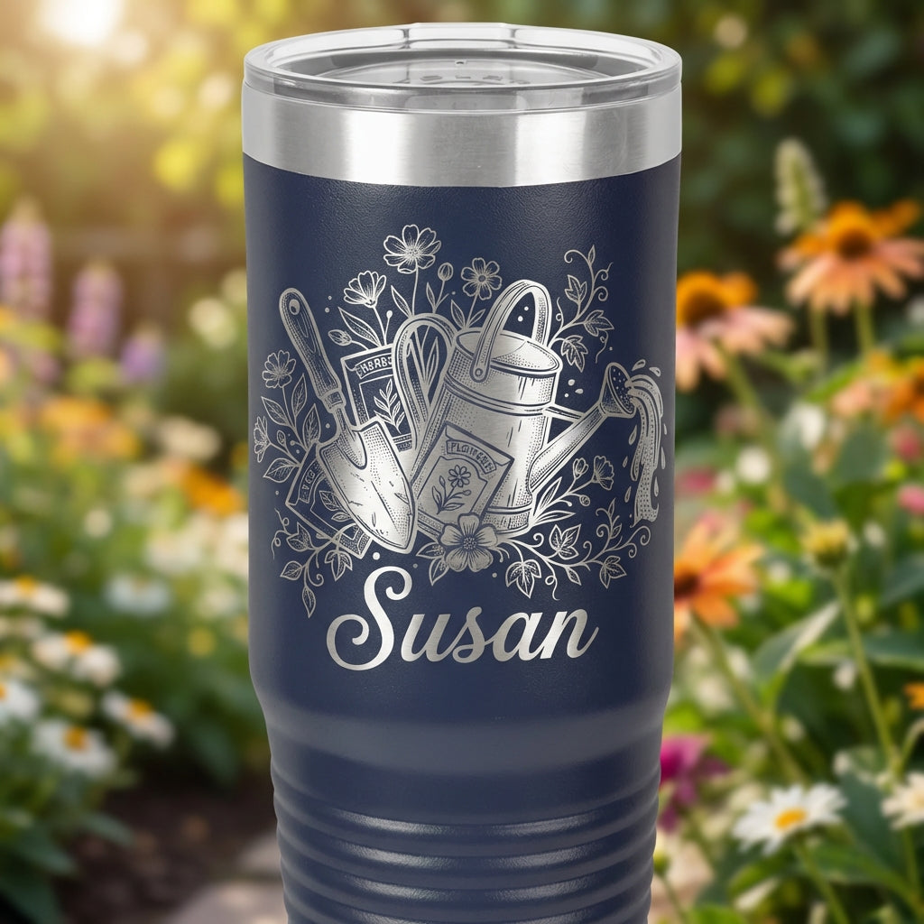 Personalized Gardener Tumbler, Custom Gardening Gift for Her, Mother's Day Birthday Gift, Laser Engraved Garden Lover Mug, Durable Steel - View 6