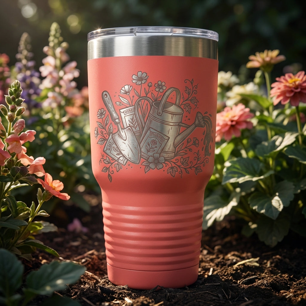 Personalized Gardener Tumbler, Custom Gardening Gift for Her, Mother's Day Birthday Gift, Laser Engraved Garden Lover Mug, Durable Steel - View 9