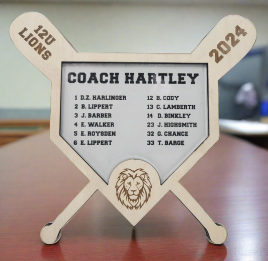 Baseball Coach Plaque - Personalized Baseball Coach Appreciation Gift, End of Season Gift for Baseball Coach