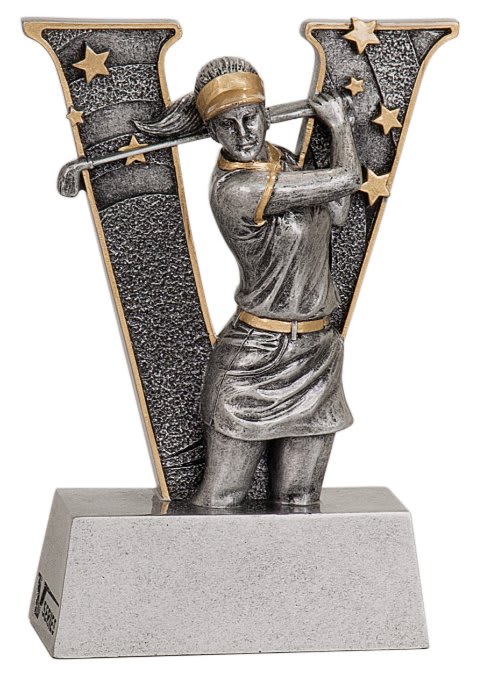 Personalized Golf Trophy 5" - Custom Engraved V for Team, Coach & MVP - View 1