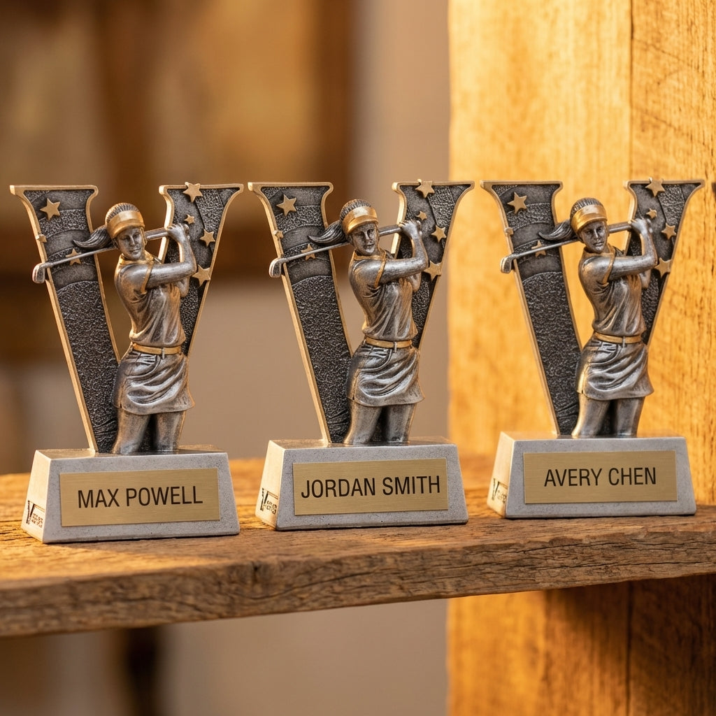 Personalized Golf Trophy 5" - Custom Engraved V for Team, Coach & MVP - View 4