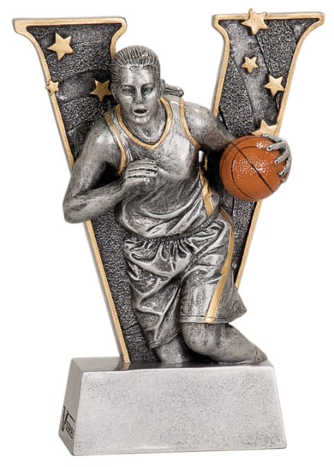 Personalized Sports Trophy 6" - Custom Engraved V for Team, Coach & MVP - View 1