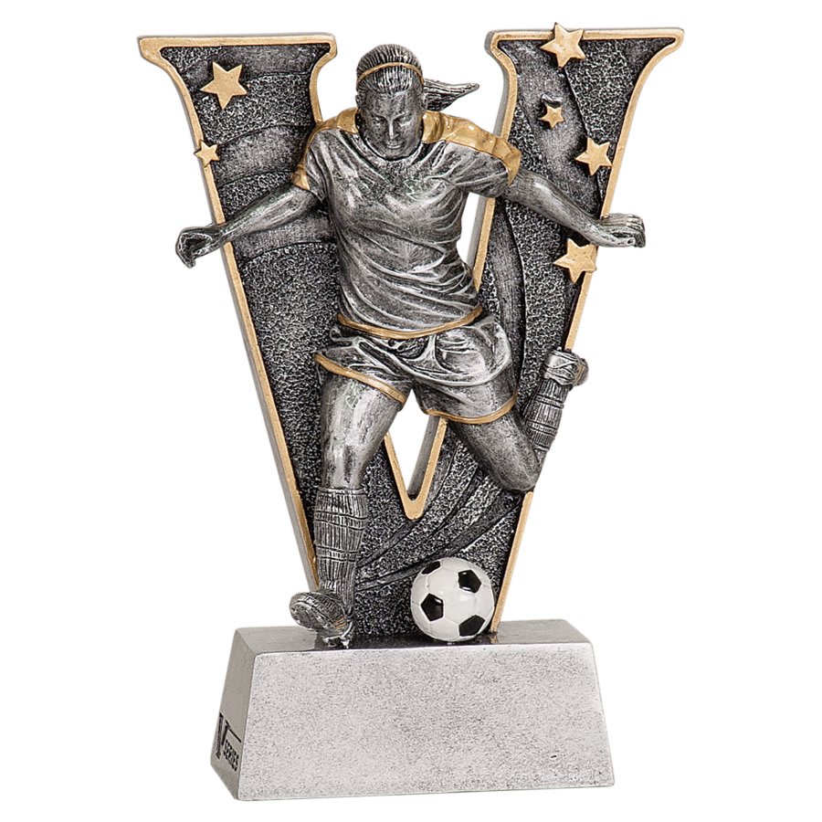 Personalized Soccer Trophy 6" - Custom Engraved V for Team, Coach & MVP - View 1