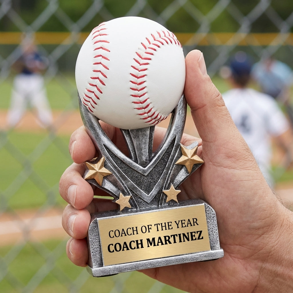 Personalized Sports Trophy 5.5" - Custom Engraved VSR for Team, Coach & MVP - View 5