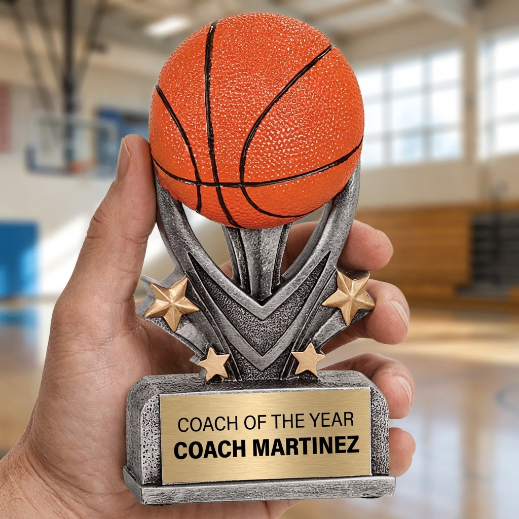 Personalized Sports Trophy 5.5" - Custom Engraved VSR for Team, Coach & MVP - View 5