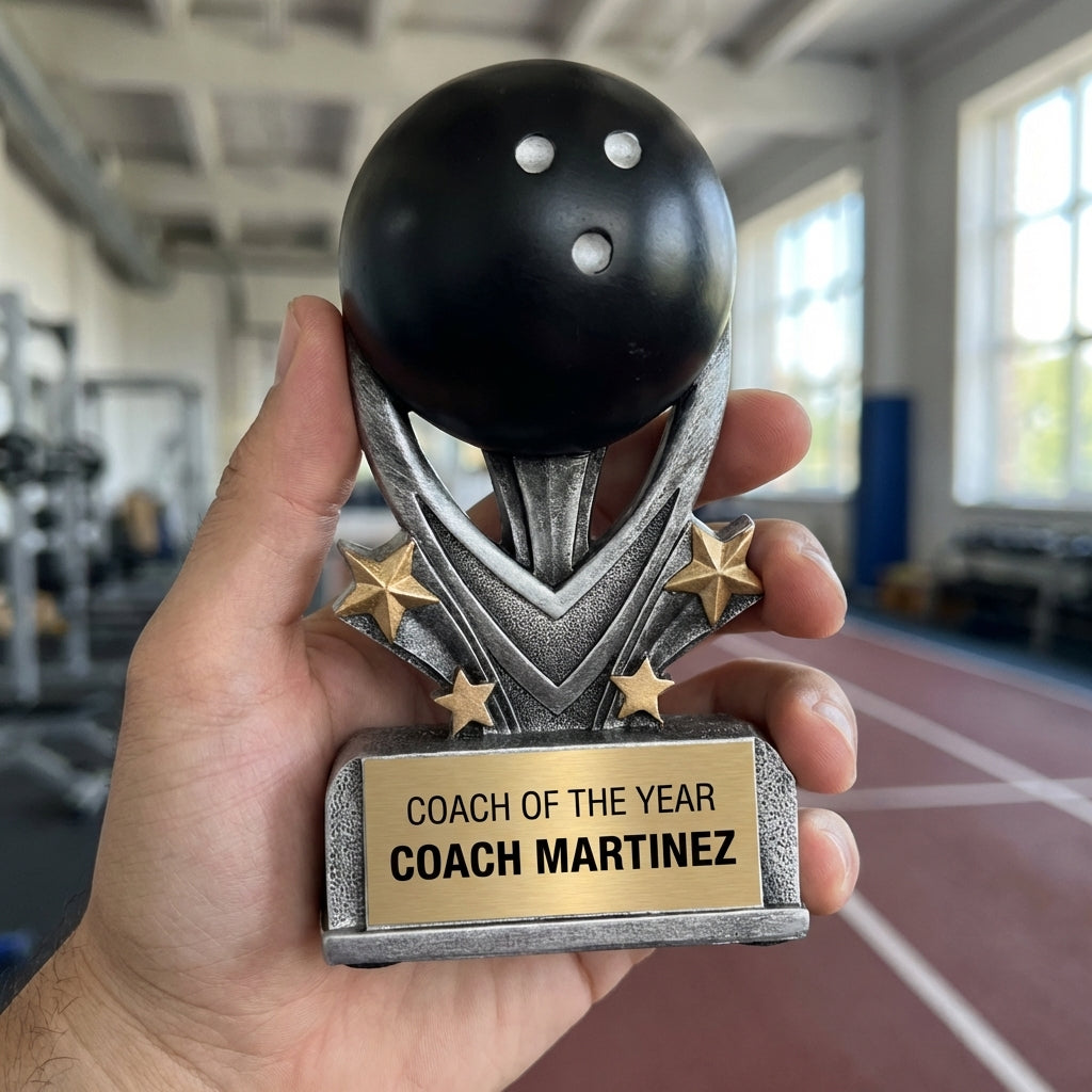 Personalized Sports Trophy 5.5" - Custom Engraved VSR for Team, Coach & MVP - View 5