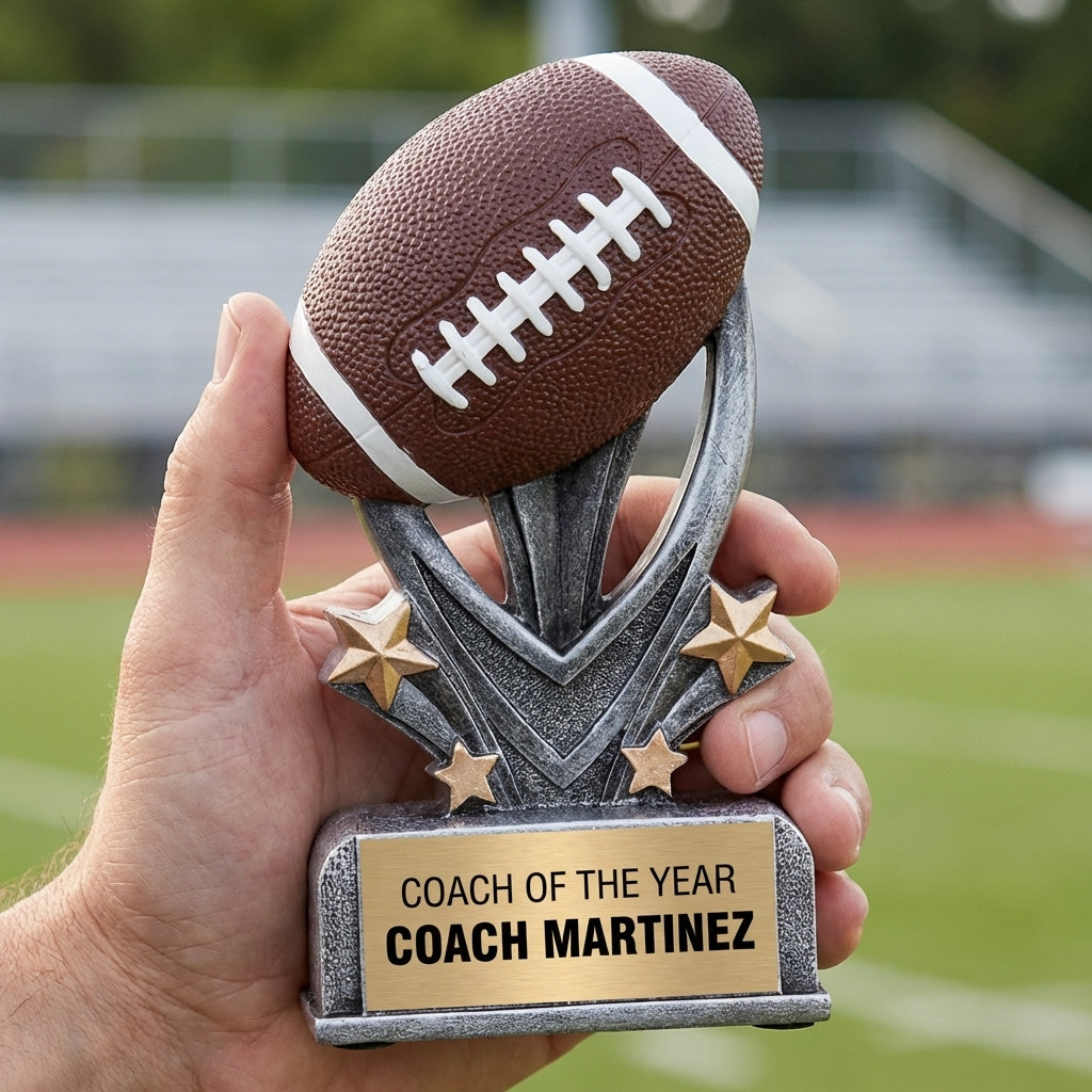 Personalized Sports Trophy 5.5" - Custom Engraved VSR for Team, Coach & MVP - View 5