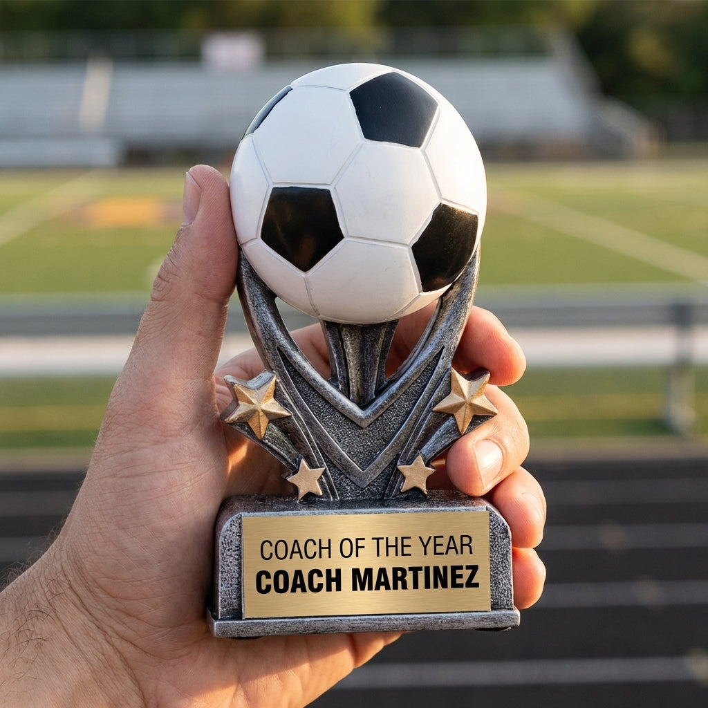 Personalized Sports Trophy 5.5" - Custom Engraved VSR for Team, Coach & MVP - View 5