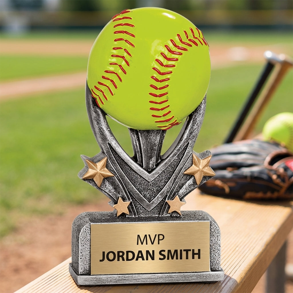 Personalized Sports Trophy 5.5" - Custom Engraved VSR for Team, Coach & MVP - View 3