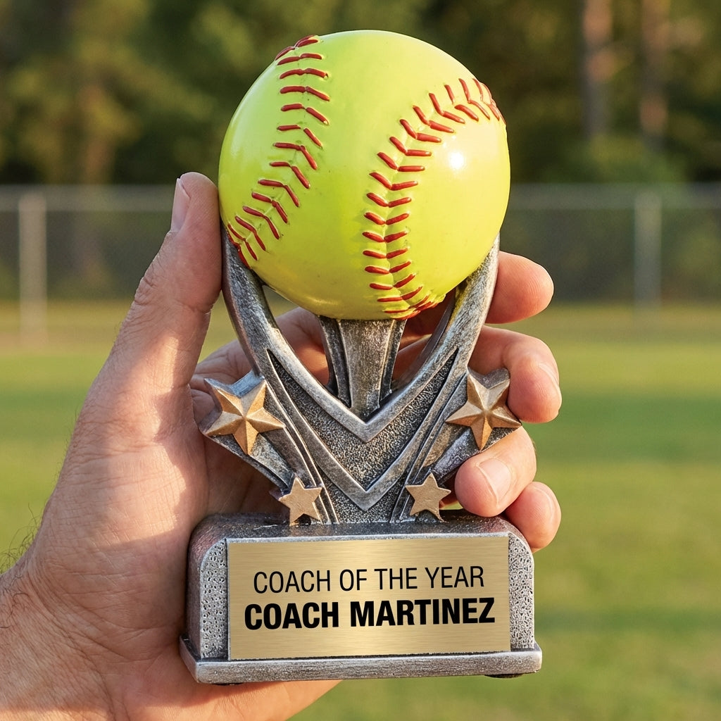 Personalized Sports Trophy 5.5" - Custom Engraved VSR for Team, Coach & MVP - View 5