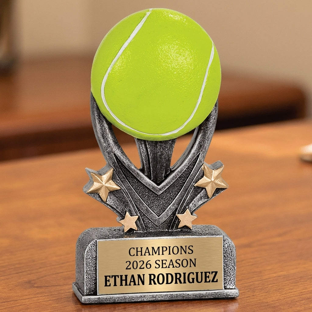 Personalized Tennis Trophy 5.5" - Custom Engraved VSR for Team, Coach & MVP - View 2
