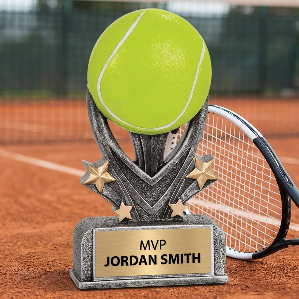 Personalized Tennis Trophy 5.5" - Custom Engraved VSR for Team, Coach & MVP - View 3