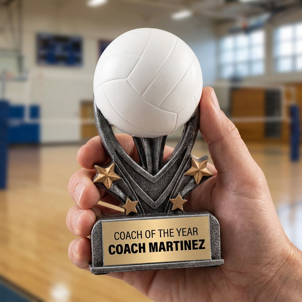 Personalized Sports Trophy 5.5" - Custom Engraved VSR for Team, Coach & MVP - View 5