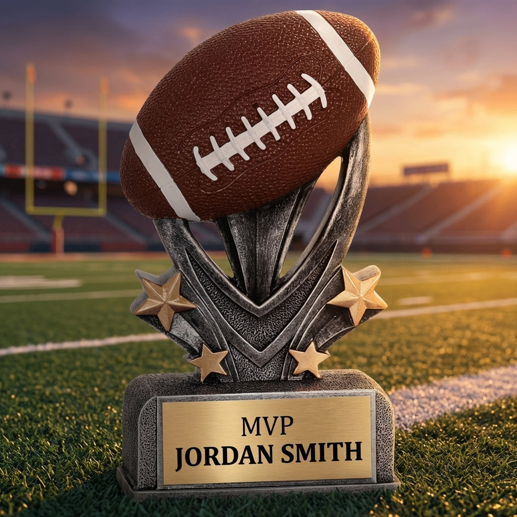 Personalized Football Trophy 7" - Custom Engraved VSR for Team, Coach & MVP - View 3