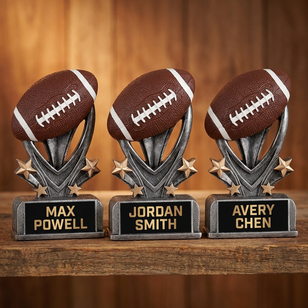 Personalized Football Trophy 7" - Custom Engraved VSR for Team, Coach & MVP - View 4