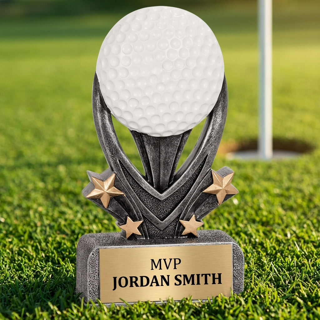 Personalized Golf Trophy 7" - Custom Engraved VSR for Team, Coach & MVP - View 3