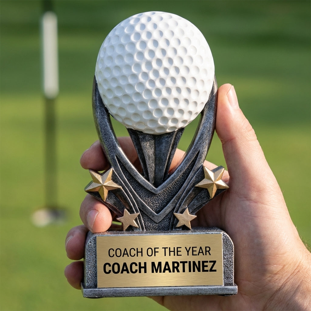 Personalized Golf Trophy 7" - Custom Engraved VSR for Team, Coach & MVP - View 5