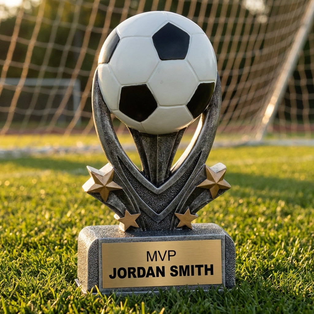 Personalized Soccer Trophy 7" - Custom Engraved VSR for Team, Coach & MVP - View 3