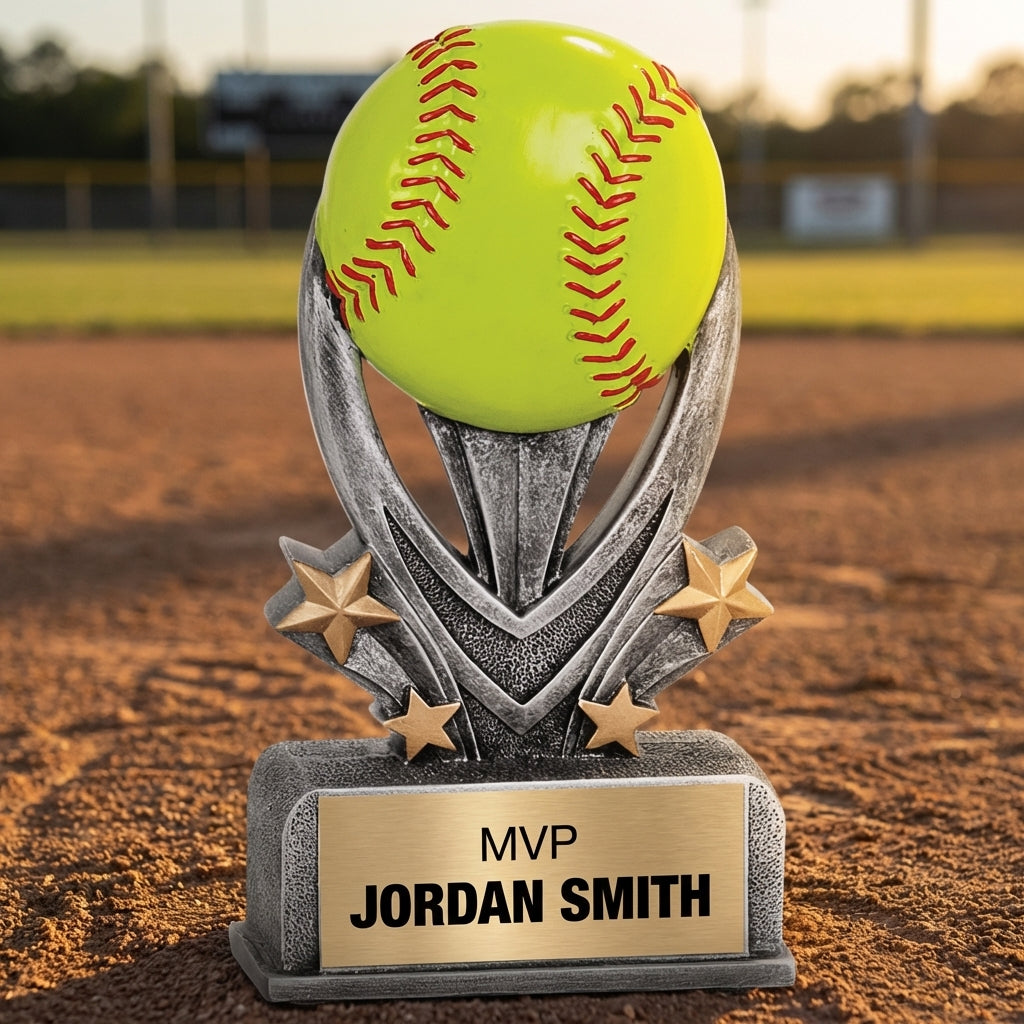 Personalized Softball Trophy 7" - Custom Engraved VSR for Team, Coach & MVP - View 3