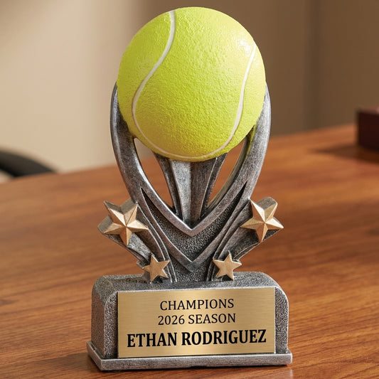 Personalized Tennis Trophy 7" - Custom Engraved VSR for Team, Coach & MVP - View 2
