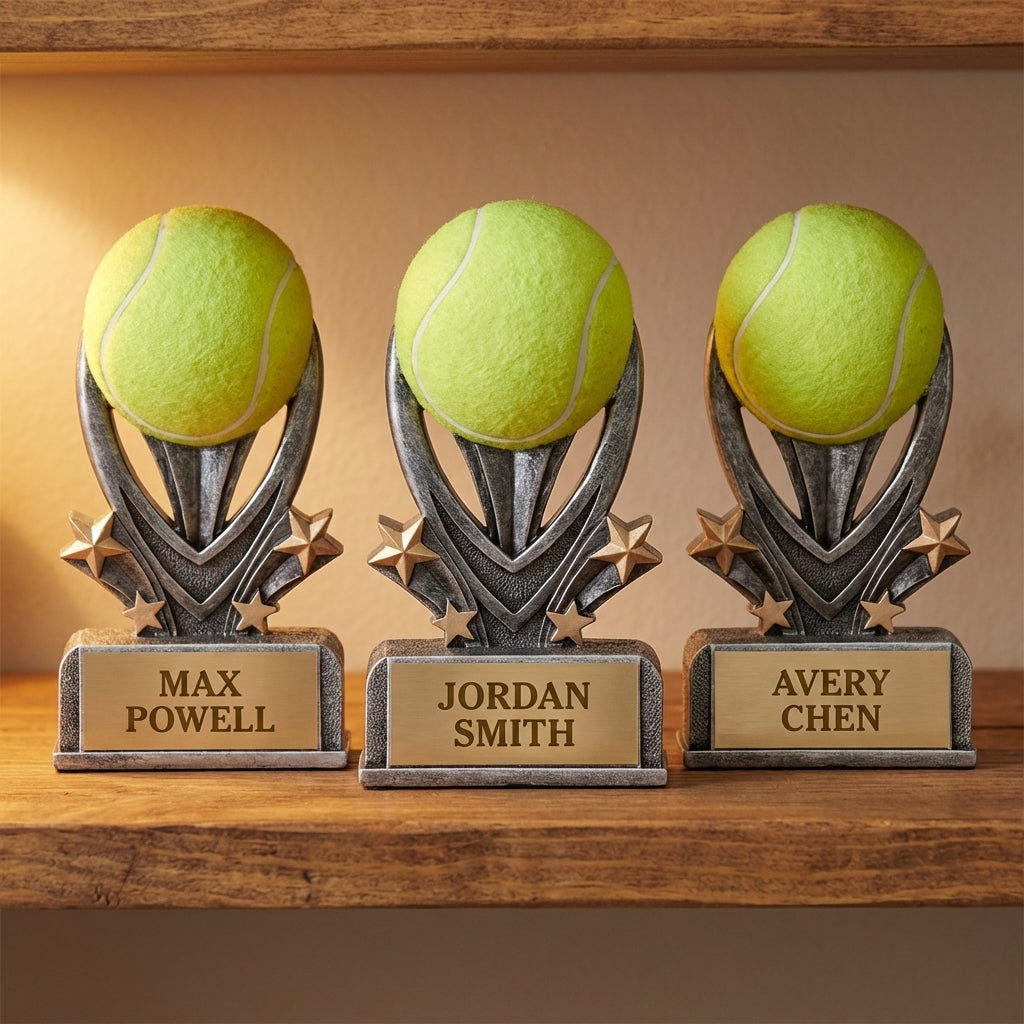 Personalized Tennis Trophy 7" - Custom Engraved VSR for Team, Coach & MVP - View 4