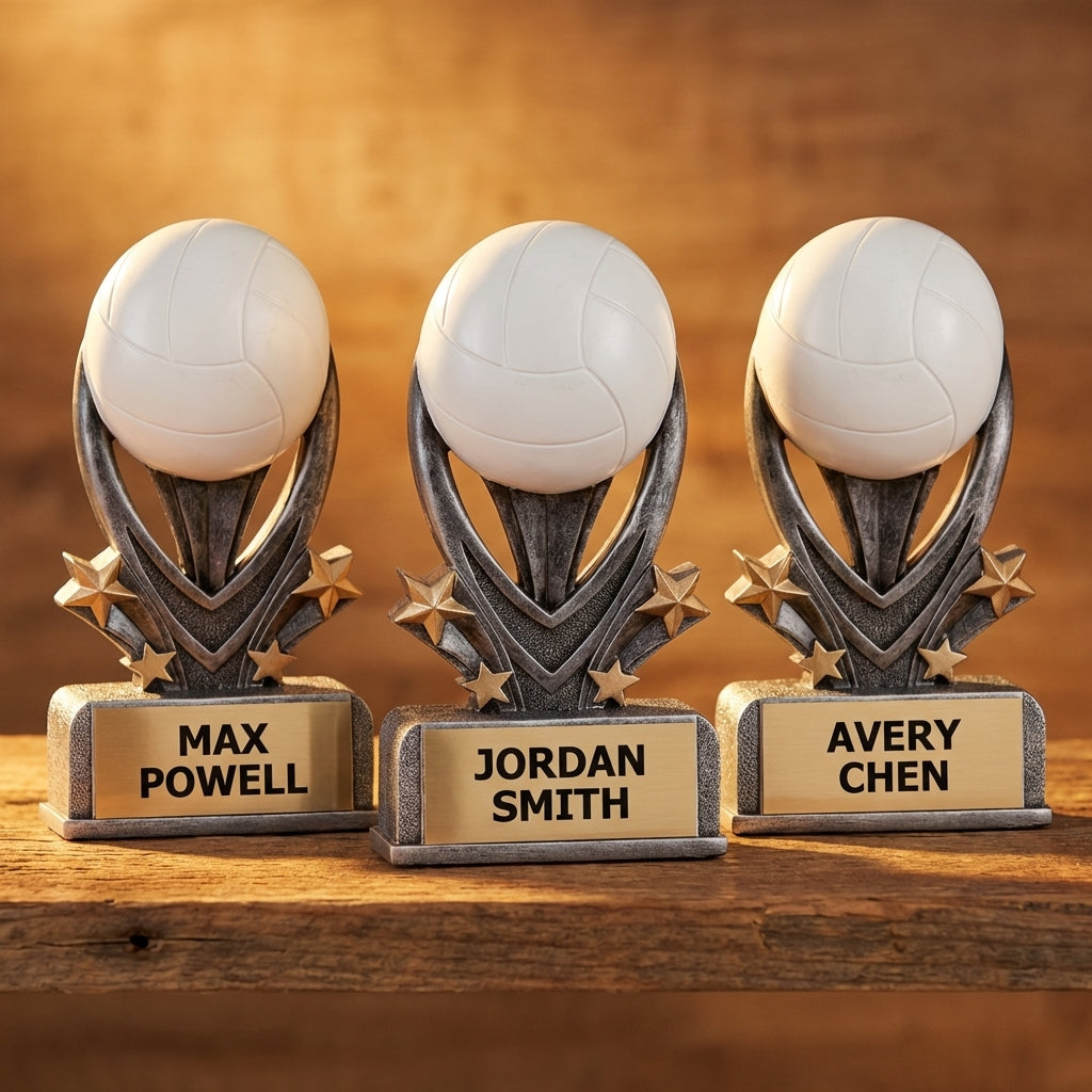 Personalized Volleyball Trophy 7" - Custom Engraved VSR for Team, Coach & MVP - View 4
