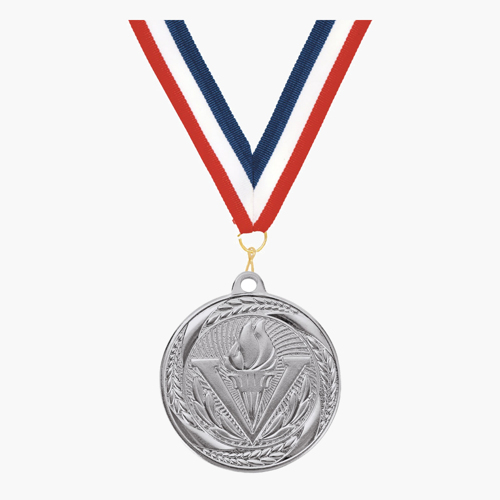 Personalized Victory Medals with Neck Ribbon - Gold Silver Bronze - Custom Engraved