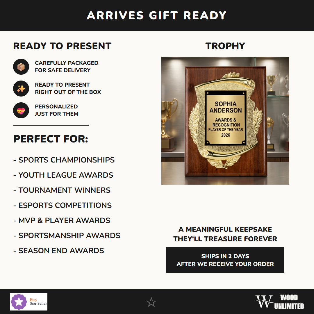 Gift-ready presentation of a personalized Awards & Recognition award in walnut, ready to ship for recognition gifting — featuring 9x12 Corporate Achievement Award, a popular choice for Individuals for Corporate Galas