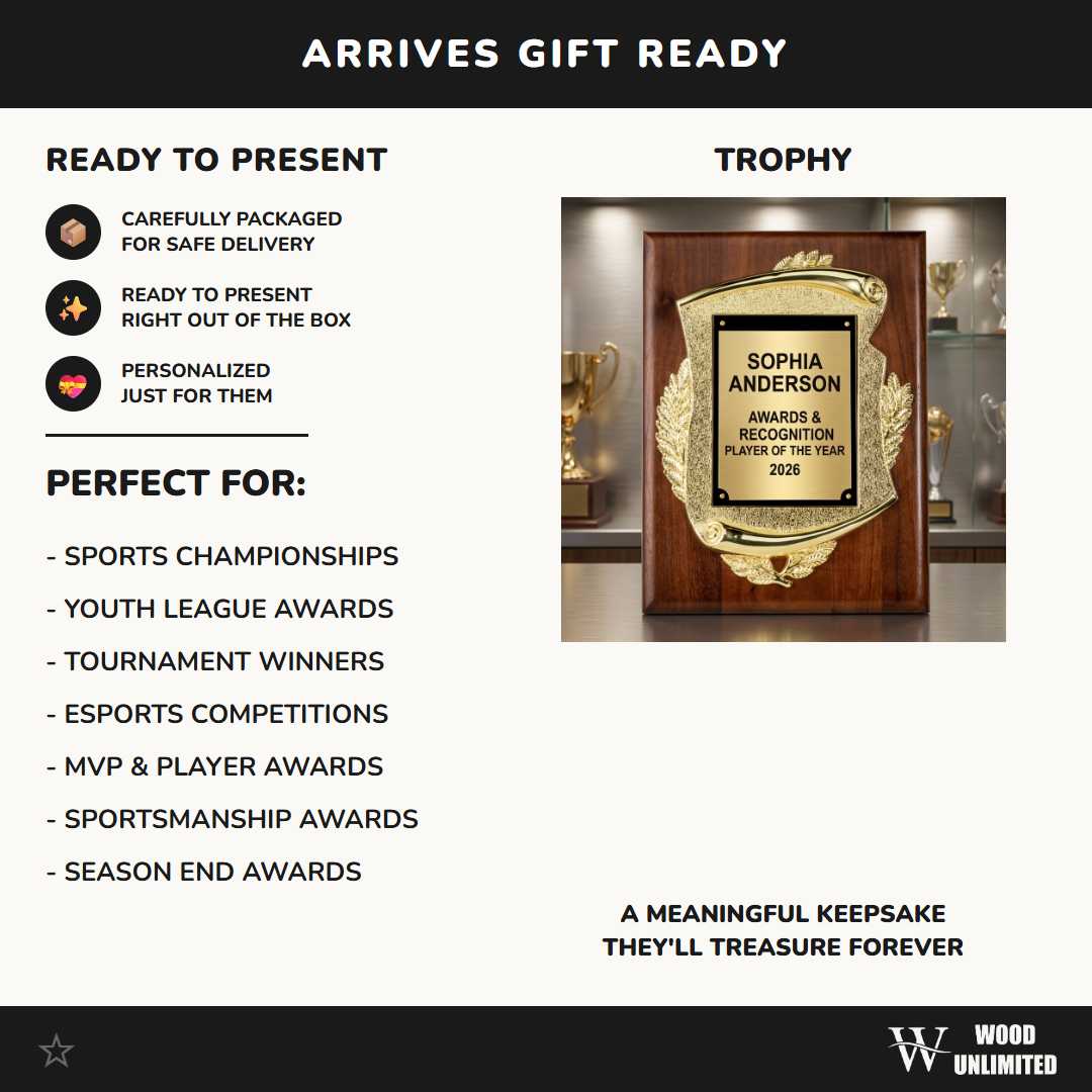 Gift-ready presentation of a personalized Awards & Recognition award in walnut, ready to ship for recognition gifting, formatted for Amazon shoppers — featuring Personalized Retirement Plaque Gift, a popular choice for Government Agencies for Competitions