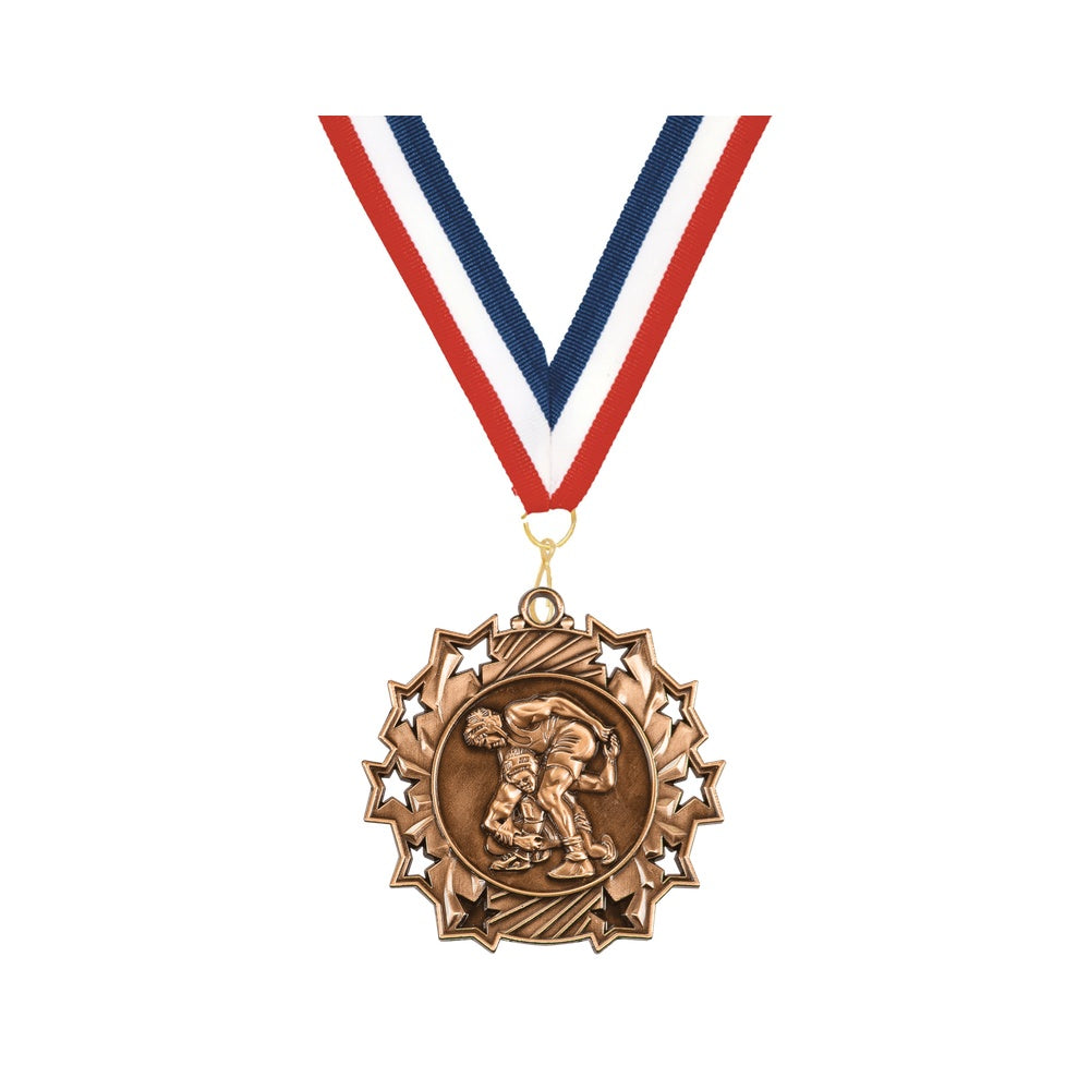 Personalized Wrestling Team Medals, Wrestler Medallions with Neck Ribbon, Wrestler Awards for Players and Coaches - Image ...