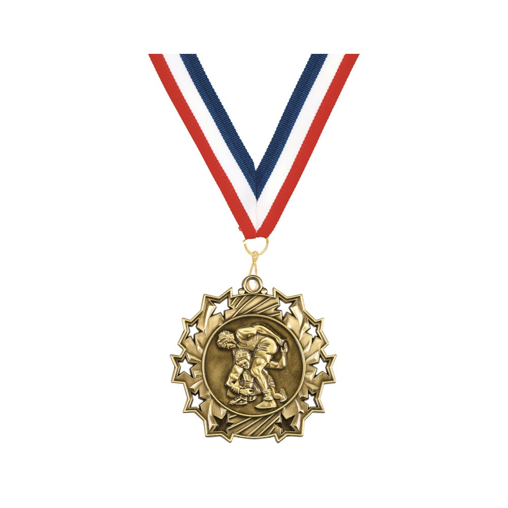 Personalized Wrestling Team Medals, Wrestler Medallions with Neck Ribbon, Wrestler Awards for Players and Coaches - Image ...