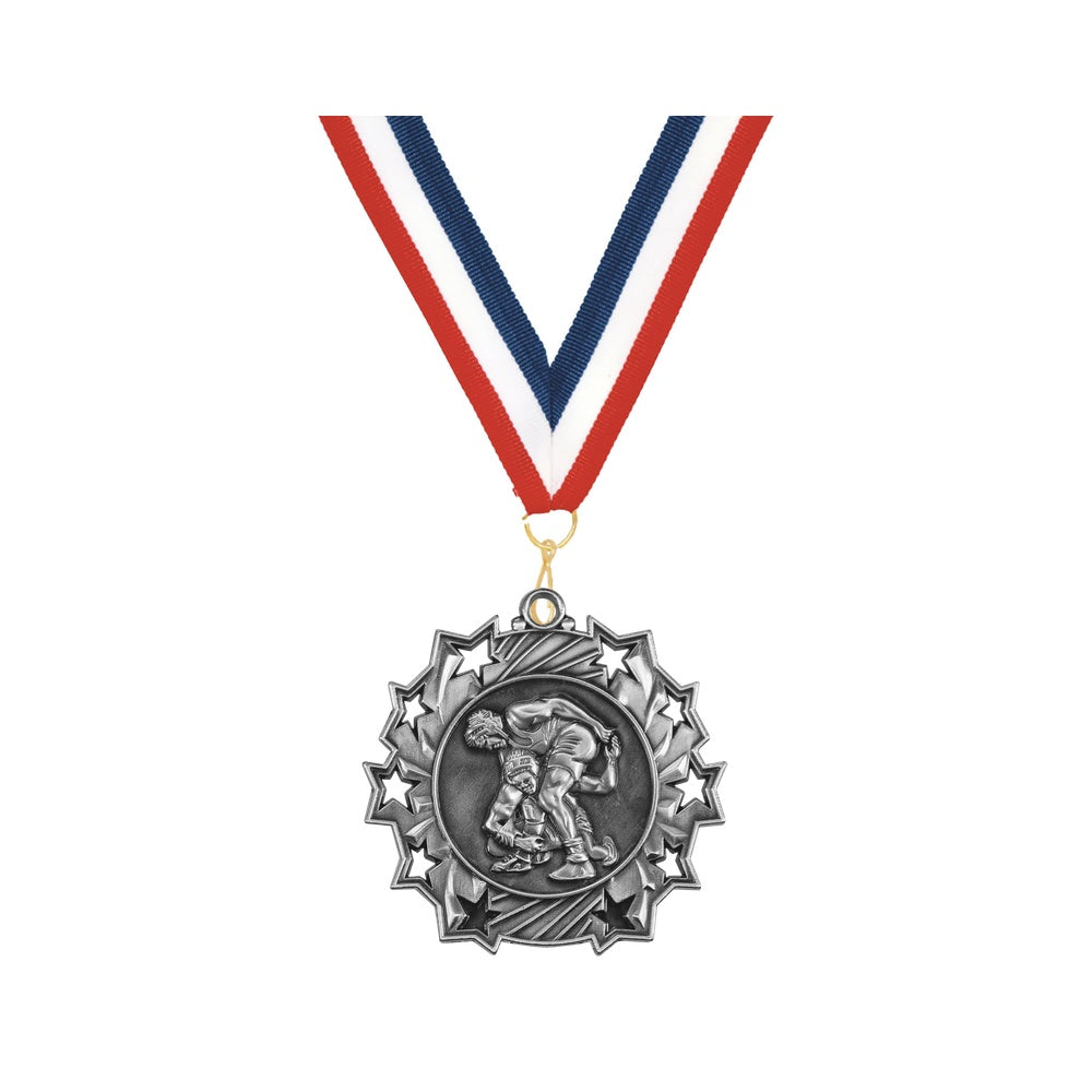 Personalized Wrestling Team Medals, Wrestler Medallions with Neck Ribbon, Wrestler Awards for Players and Coaches - Image ...