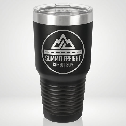 Custom Branded 30oz Tumbler laser-engraved with a company logo